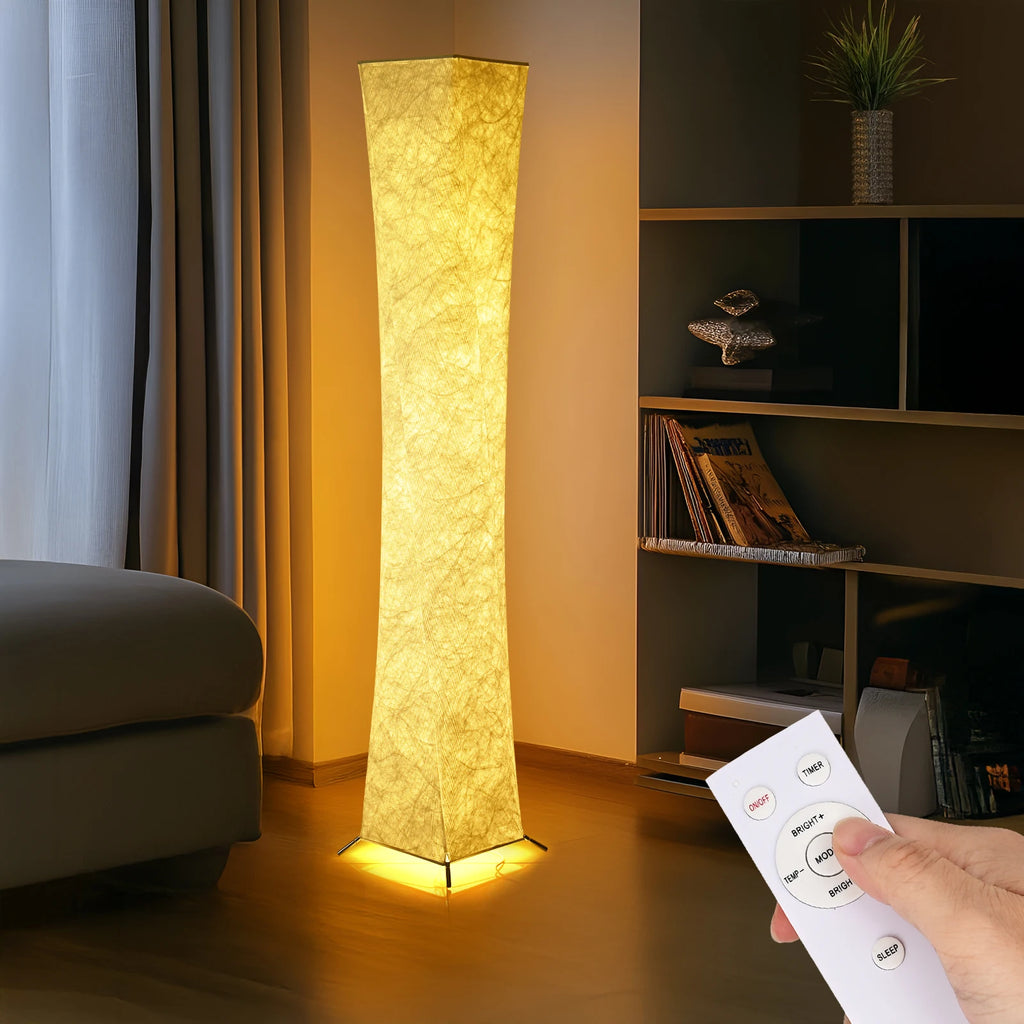 Soft Light Floor Lamp, 52" SimpleSlim Warm Light 3000K LED Tyvek Fabric Shade Standing Lamp