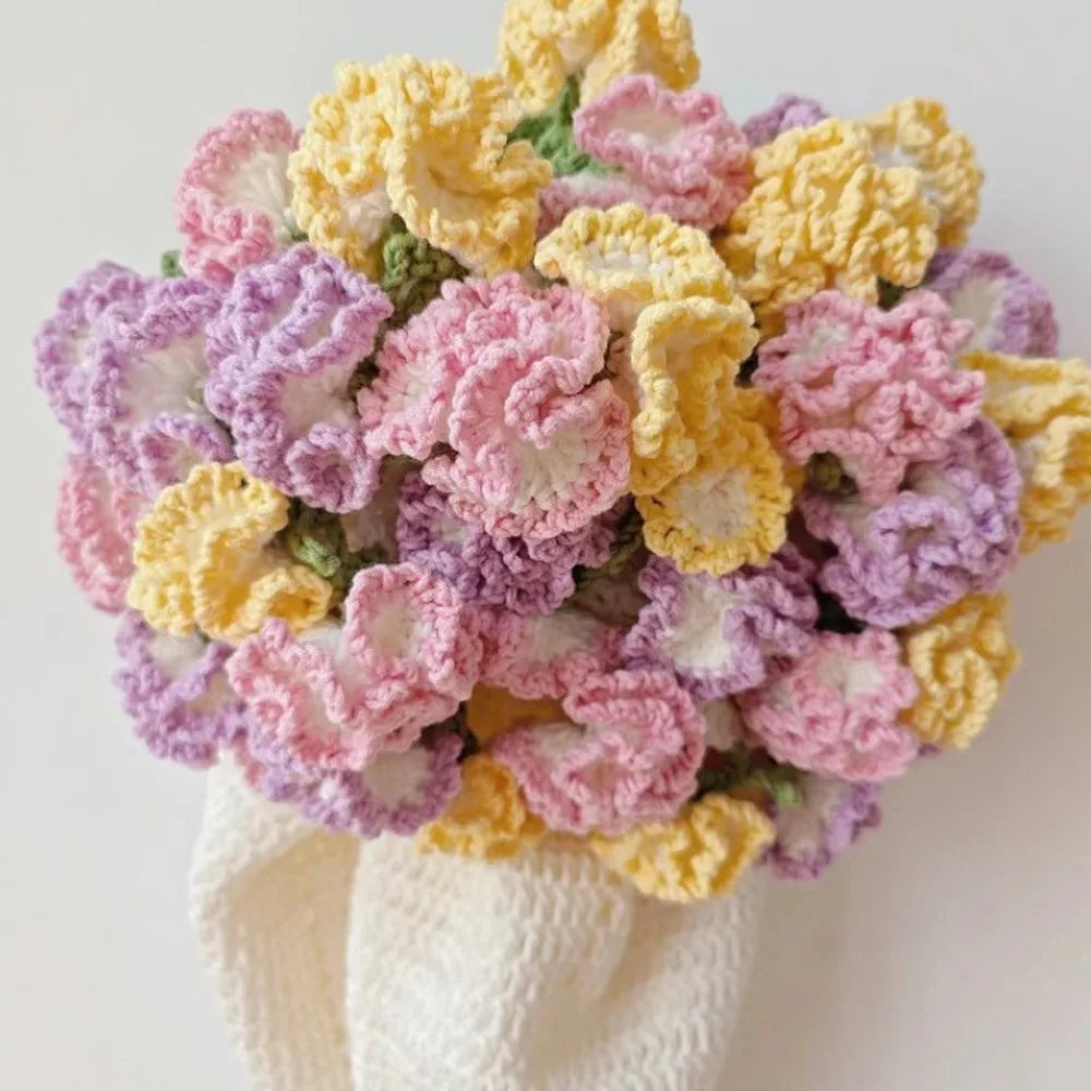 Crochet Rose Bouquet Blanket Fashion Finished Flower Bouquet Blanket Sunflower Carnation DIY Craft Knitted Blanket
