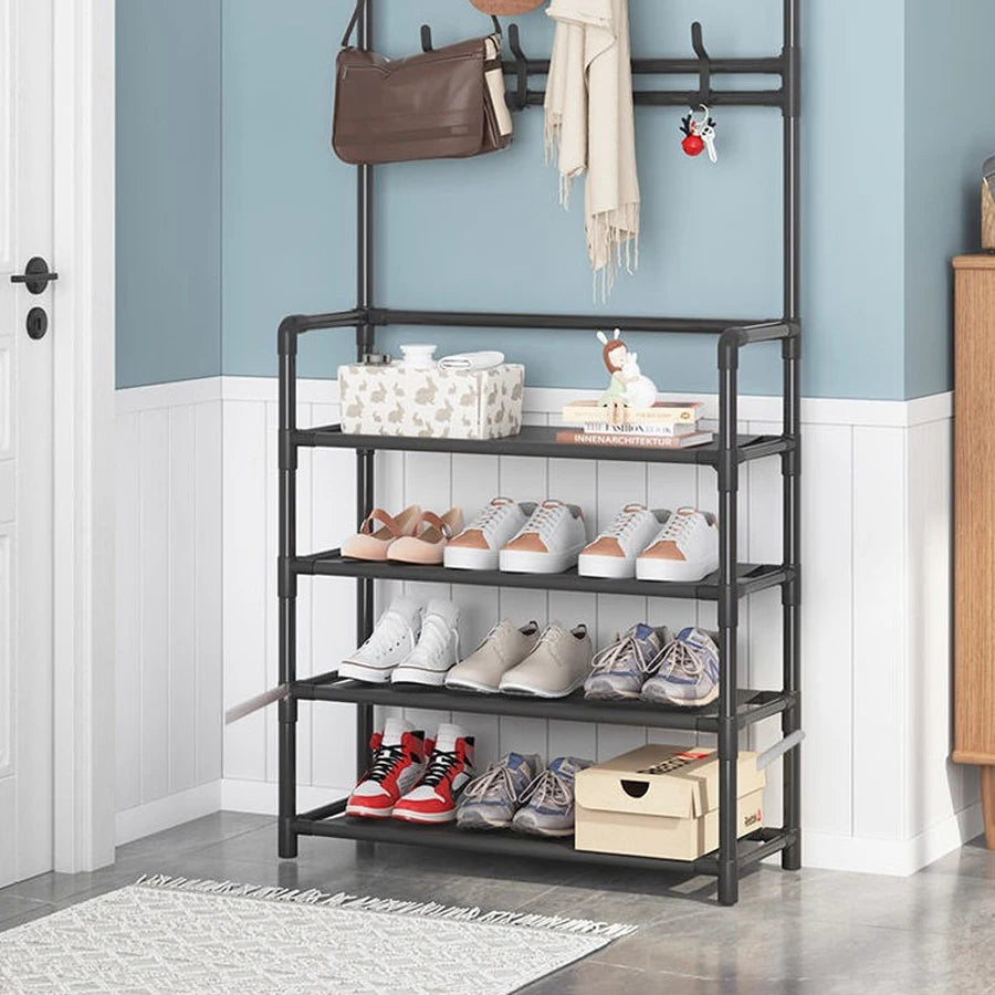 Hat rack, 5-layer multifunctional metal hook with 8 double hooks - space saving