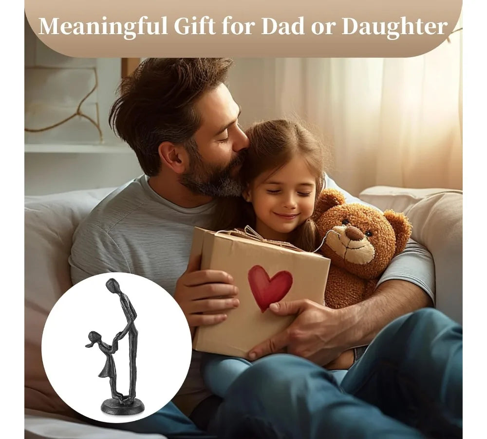 Father Daughter Dance Sculpture - Heartwarming Iron Statue