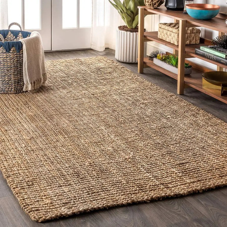 Pata Hand Woven Chunky Jute Natural Indoor Area Rug, 3x5