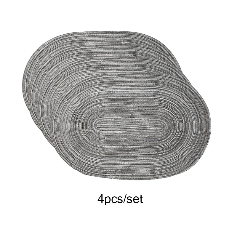 4PCS/set Oval Rop Cotton Braided Table Place Mats Braided Non-Slip