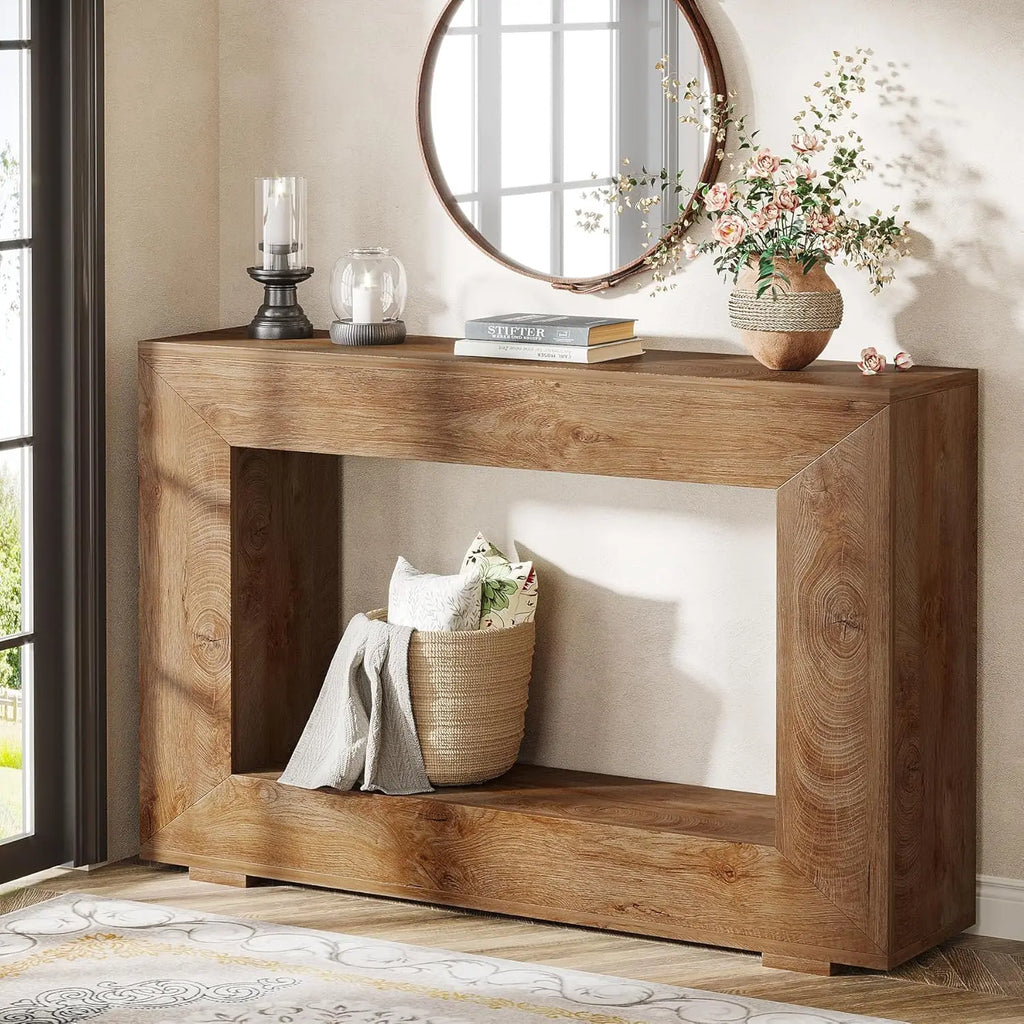 Tribesigns 47" Farmhouse Console Table with Storage,
