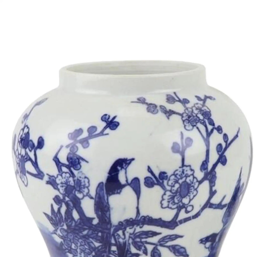 Blue and White Ginger Jar Ceramic Storage Ja