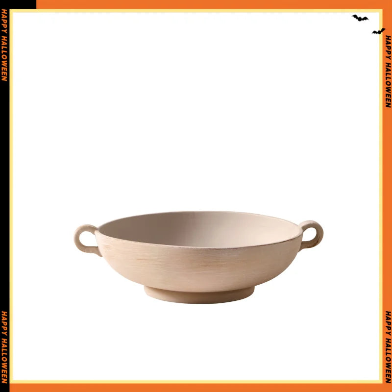9.75" Ceramic Low Stone Distressed Bowl, Taupe, ramen bowl, ceramic bowl, glass bowl, bowl set