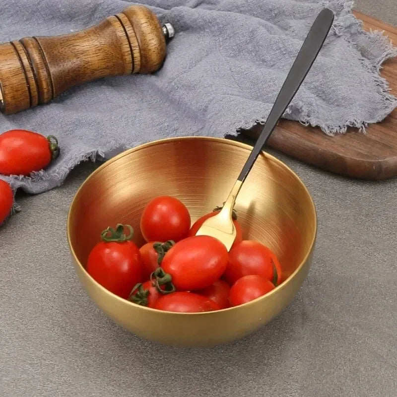 Stainless Steel Gold And Silver Salad Bowl