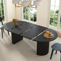 Extendable Dining Table 41-78in Seats 4-8 Round Expandable Kitchen Fluted Base Customized