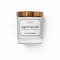 Scented Candle Sage and Sea Salt Aromatherapy Candle Glass Jar + Lid 7oz 45 Hours Burn Time