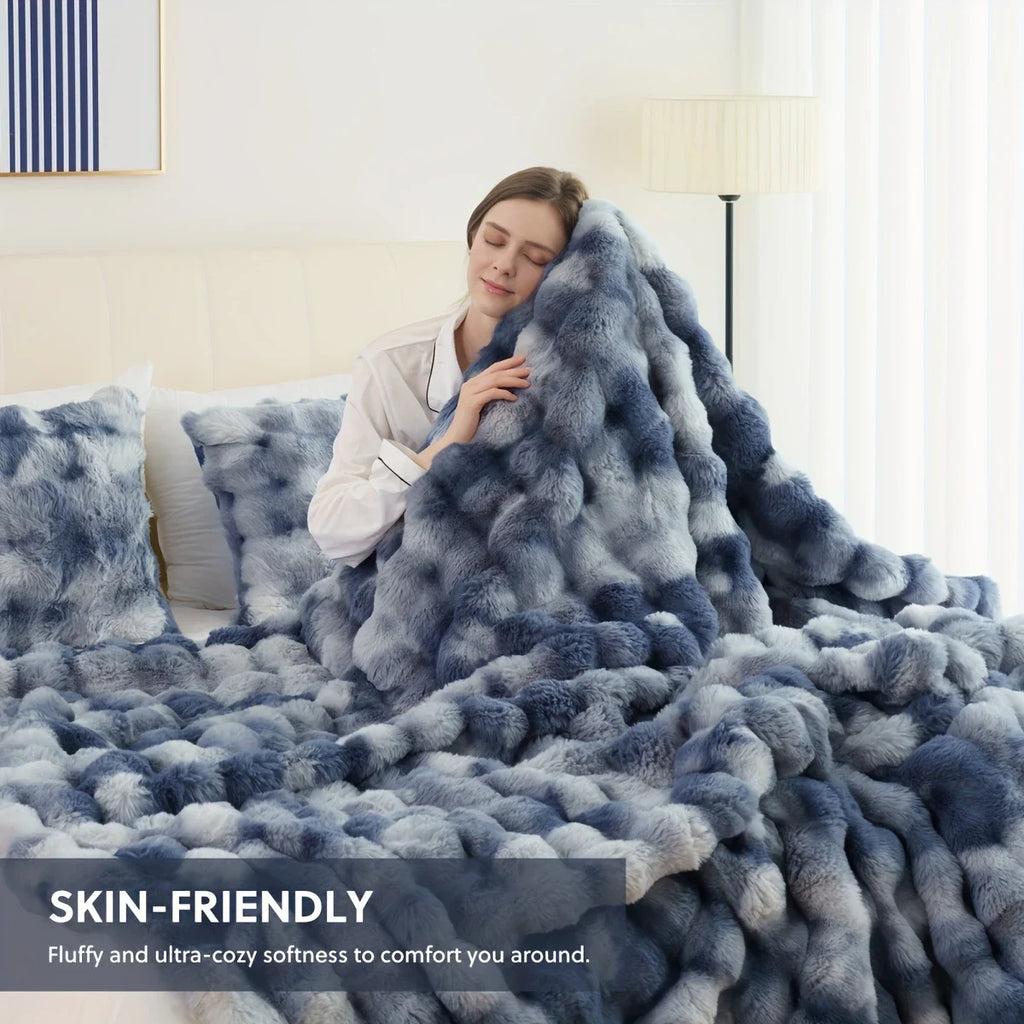 [Cozy|Faux Rabbit] Soft, Warm, 1pc Cozy Faux Rabbit Fleece Blanket