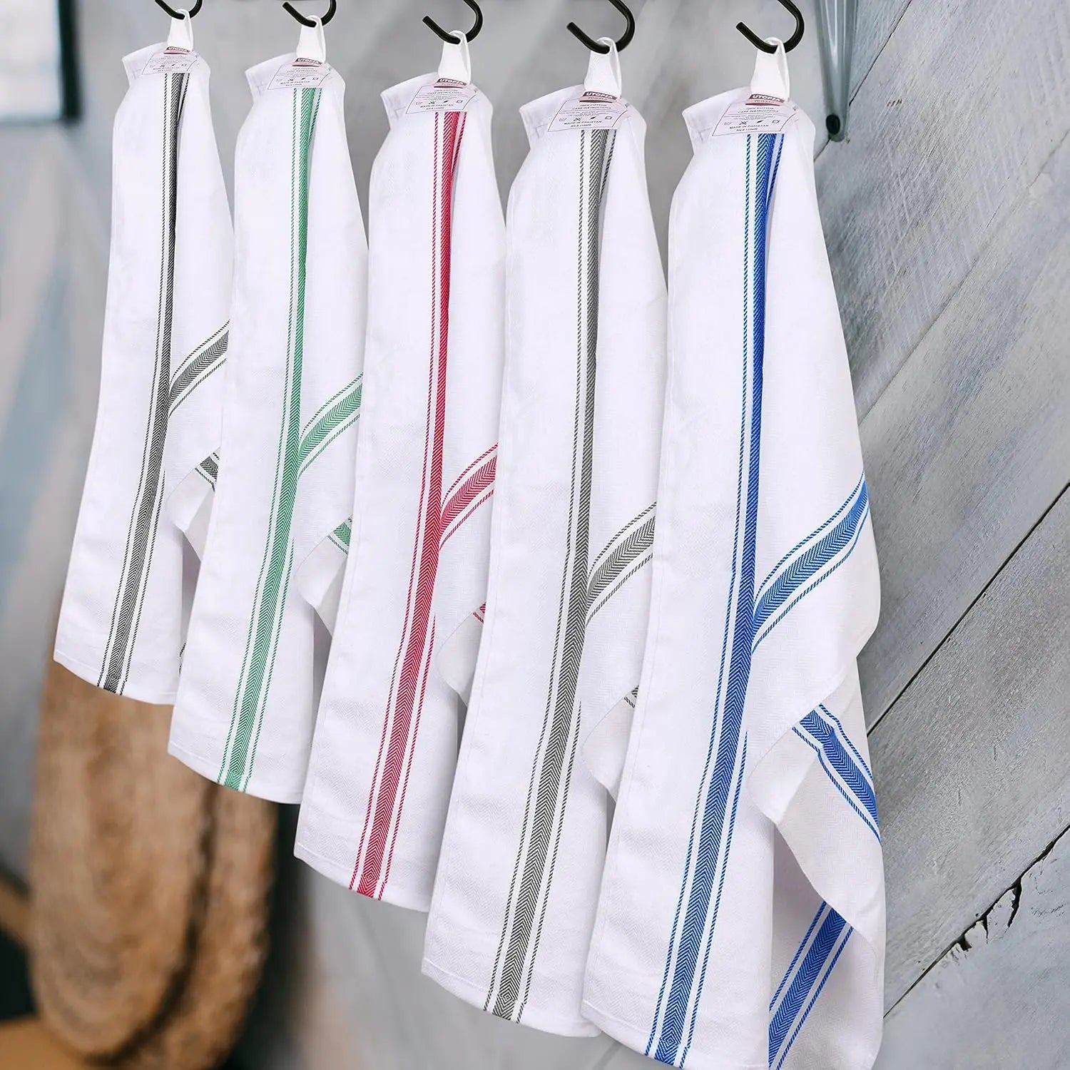 4/6/8/12 Pieces, 45×62cm, Minimalist Style Red and Blue Stripes, Knitted Pure Cotton Absorbent Cleaning Cloth, Cleaning Cloth, Scouring Pad