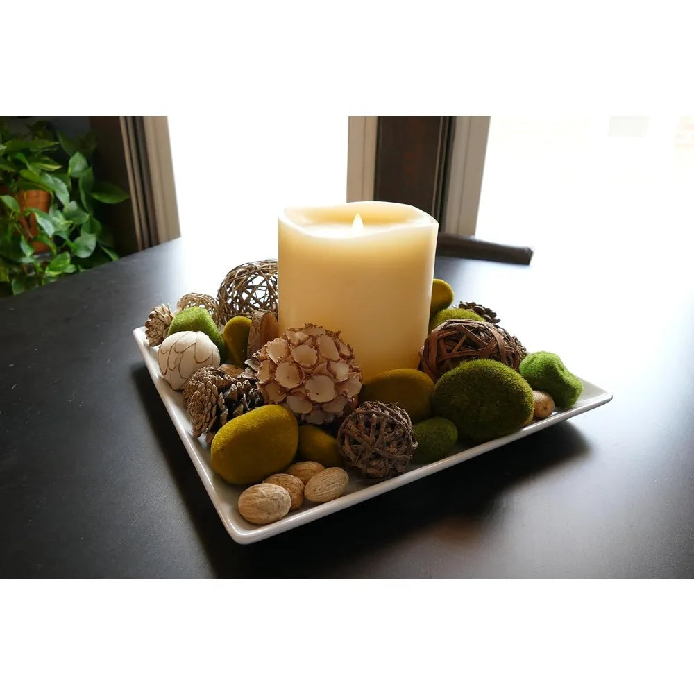 Grand Pillar Flameless LED Candle, Ivory 6.25 x 10.6, Battery Operated Real Wax with Timer, Moving Flame, Realistic Unscented