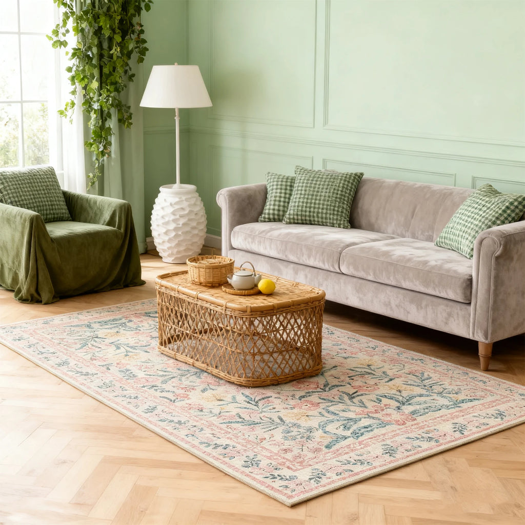 5X7 Area Rugs for Living Room, Machine Washable Non Slip Vintage Rugs