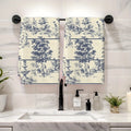 2PCS Soft Absorbent Kitchen Towels Dish Towel Chinese Wind Water Tower Trees Dish Cloth