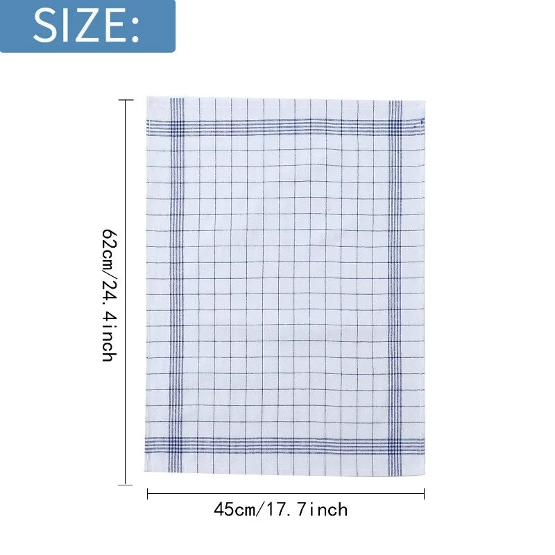 10pcs Classic Plaid Dish Towel Scouring Pad Soft Large Size Kitchen Towel Suitable for Bar and Kitchen Cleaning