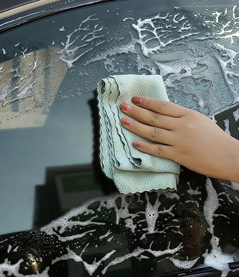 1-10pcs Microfiber Glass Cleaning Cloth Rag Lint-Free