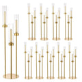 2/4/6/8/10pcs Gold Candelabra 3 Arm Candle Holders Centerpiece for Table Centerpiece Party Decorative Candlestick Holder