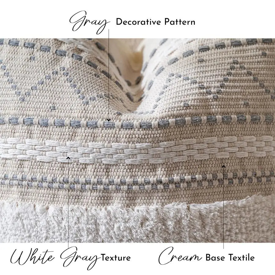 Gray Decorative Throw Pillow Cover 20x20 Combo Set of 2