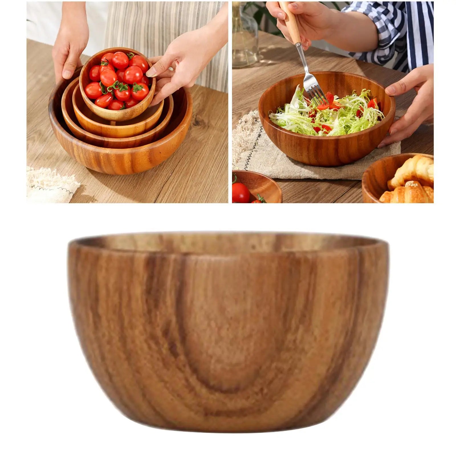 Wooden Salad Bowl Household Kitchen Utensils