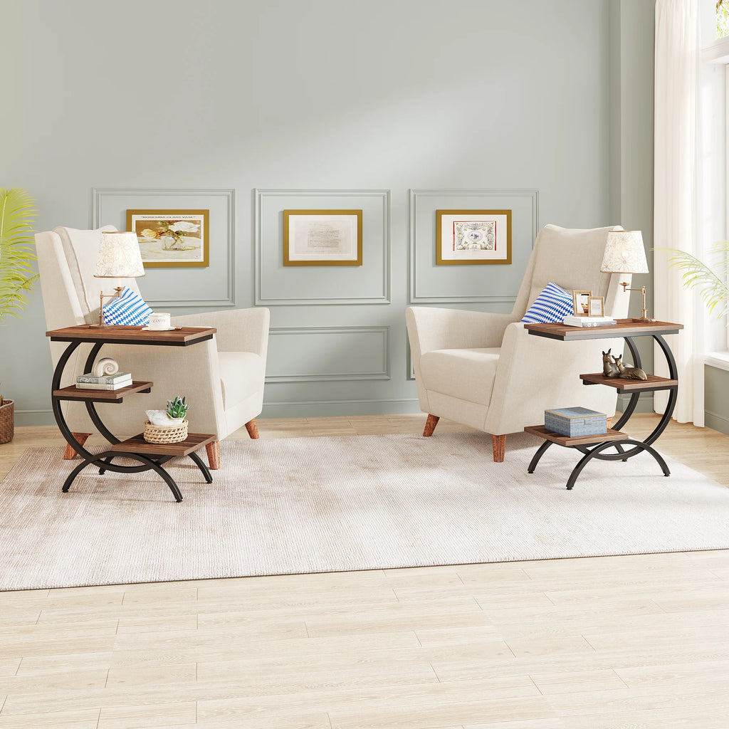 Tribesigns C-Shaped d Table,Wood