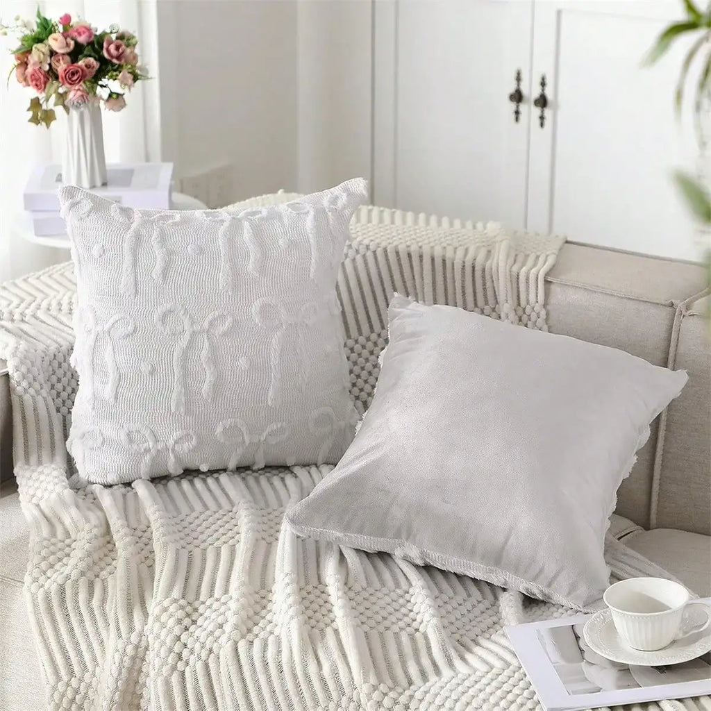 Bow Pillow Covers Beautiful Plush