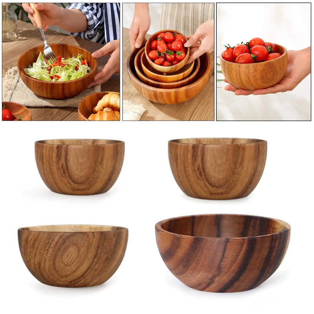Wooden Salad Bowl Household Kitchen Utensils