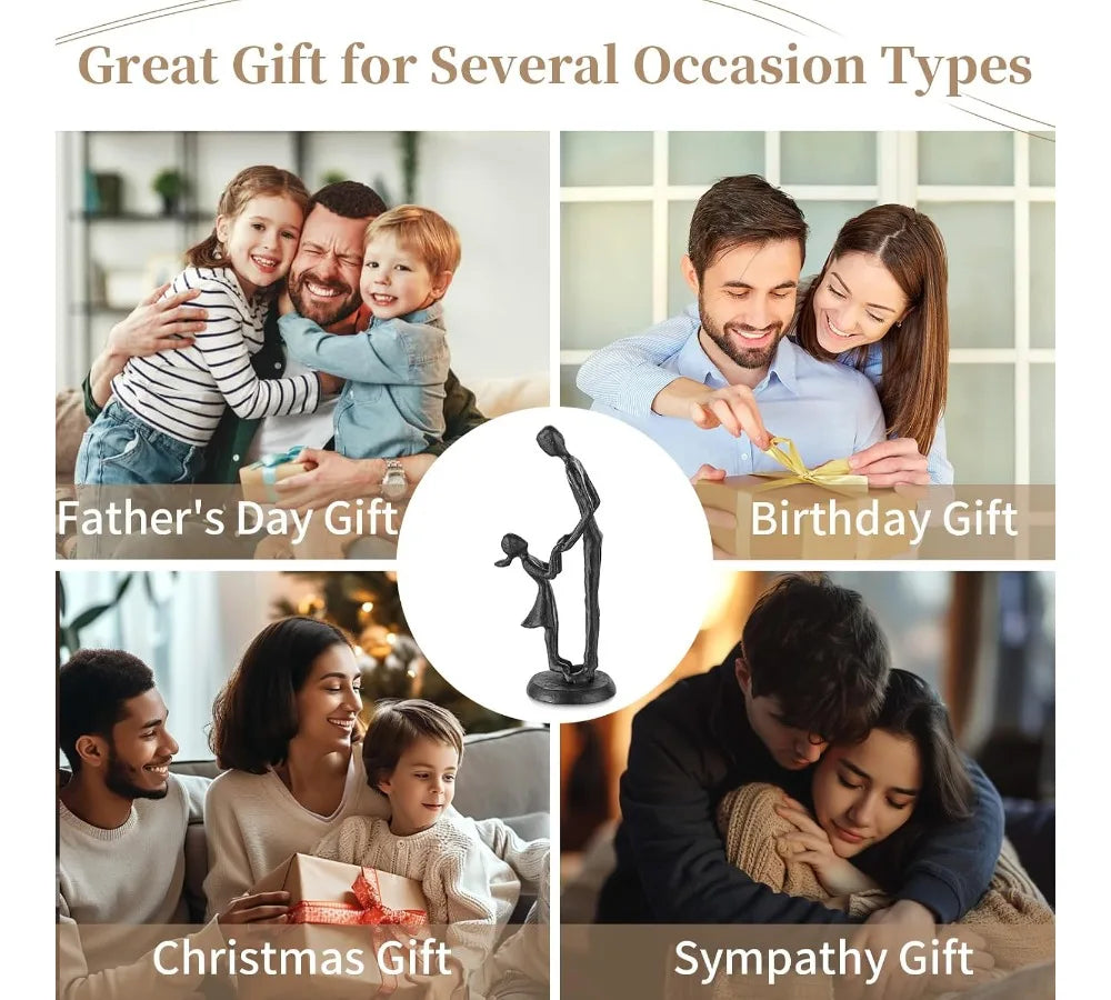 Father Daughter Dance Sculpture - Heartwarming Iron Statue