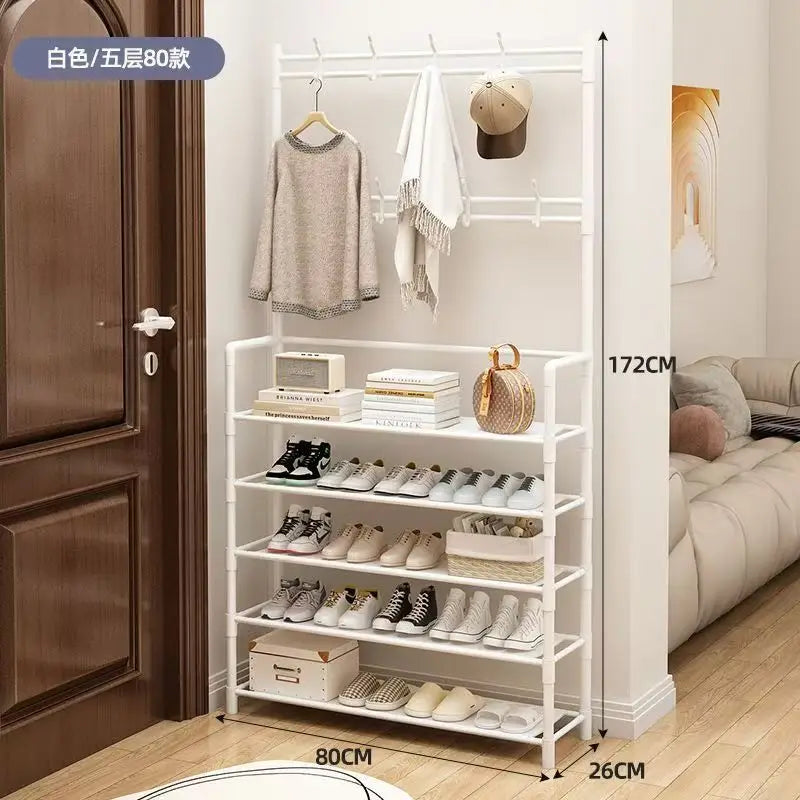 Hat rack, 5-layer multifunctional metal hook with 8 double hooks - space saving