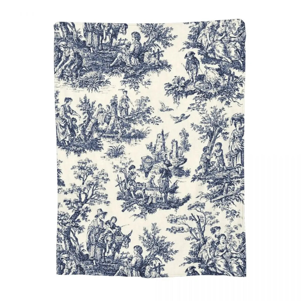 Nomades Artsy Vintage Toile De Jouy Blanket Flannel Multi-function Throw Blanket