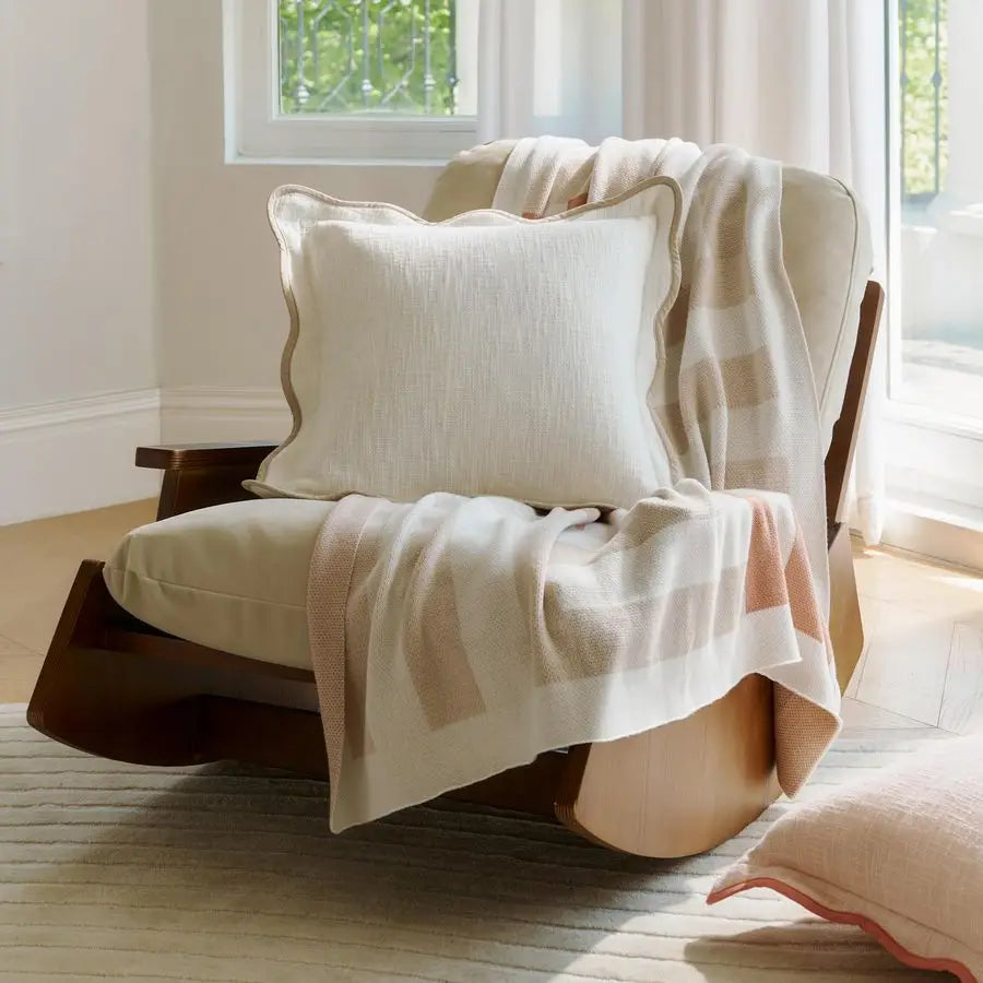 Stitch Scalloped Decorative Throw Pillow Cover