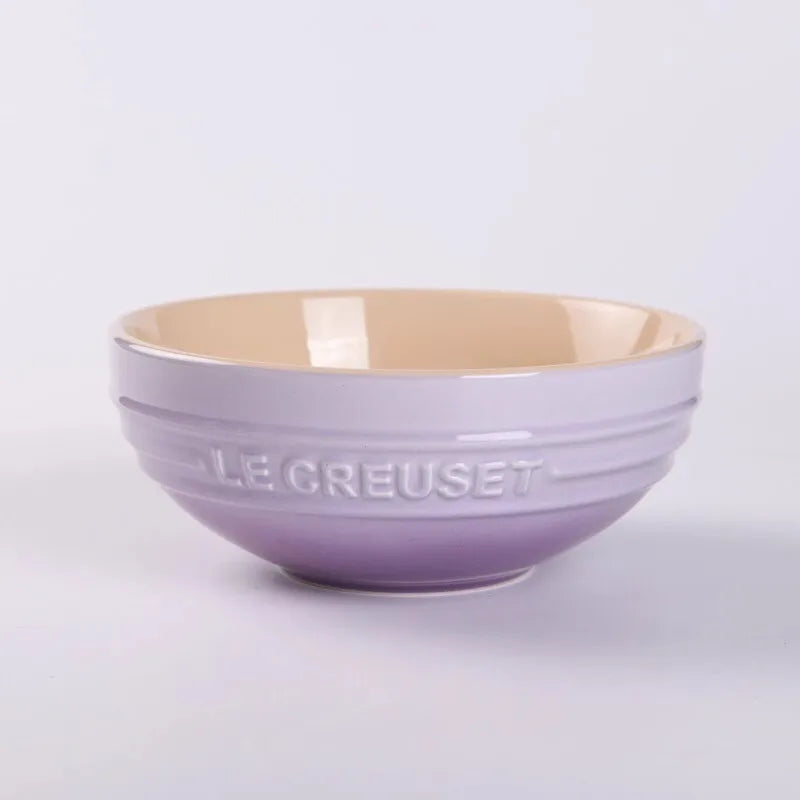 Le Creuset Cool Color Cerc Bowl for Salad Soup Noodles Fruit Rice round Multifunctional Dining Utensils French Sle Daily