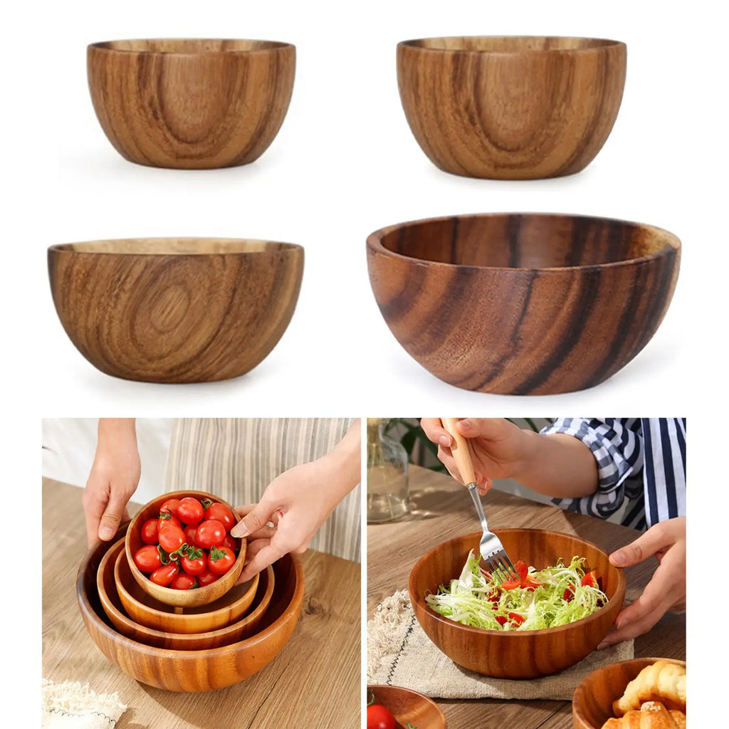 Wooden Salad Bowl Household Kitchen Utensils