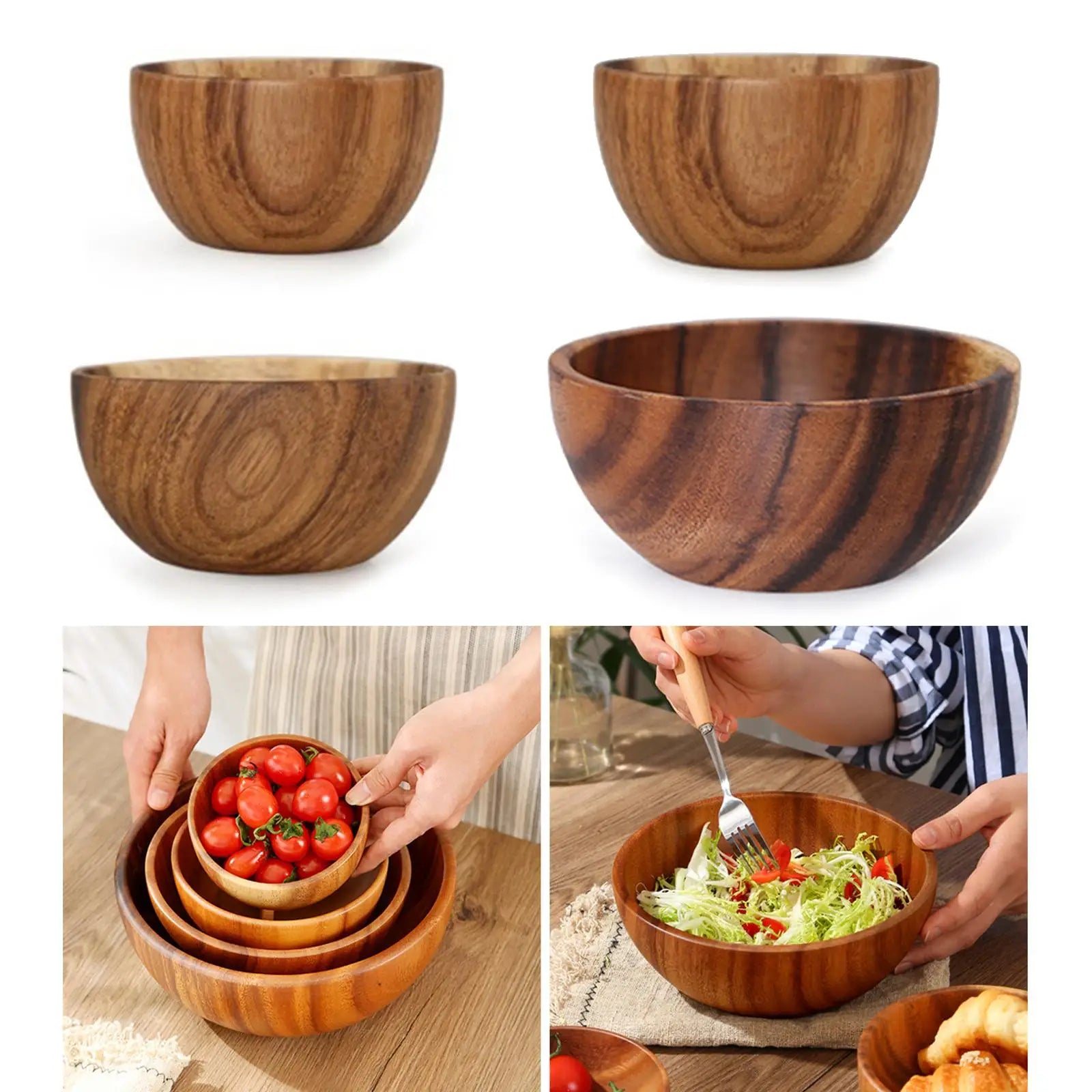Wooden Salad Bowl Household Kitchen Utensils
