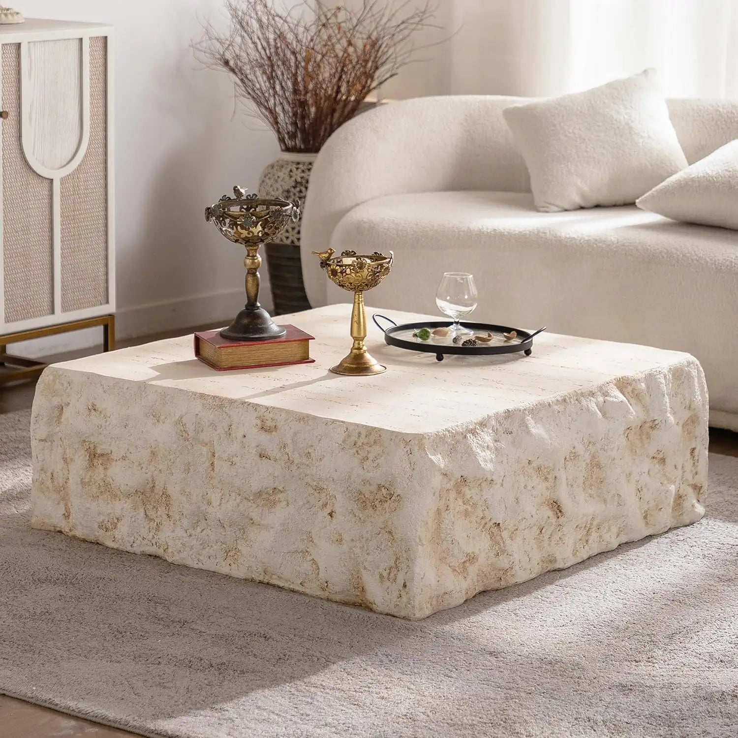 31.5" White Round Coffee Table