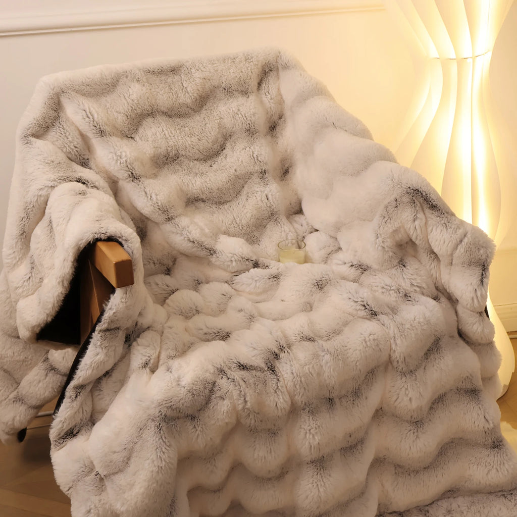 Rosekind Soft FAUX RABBIT Fleece Throw , Faux Fur Blanket