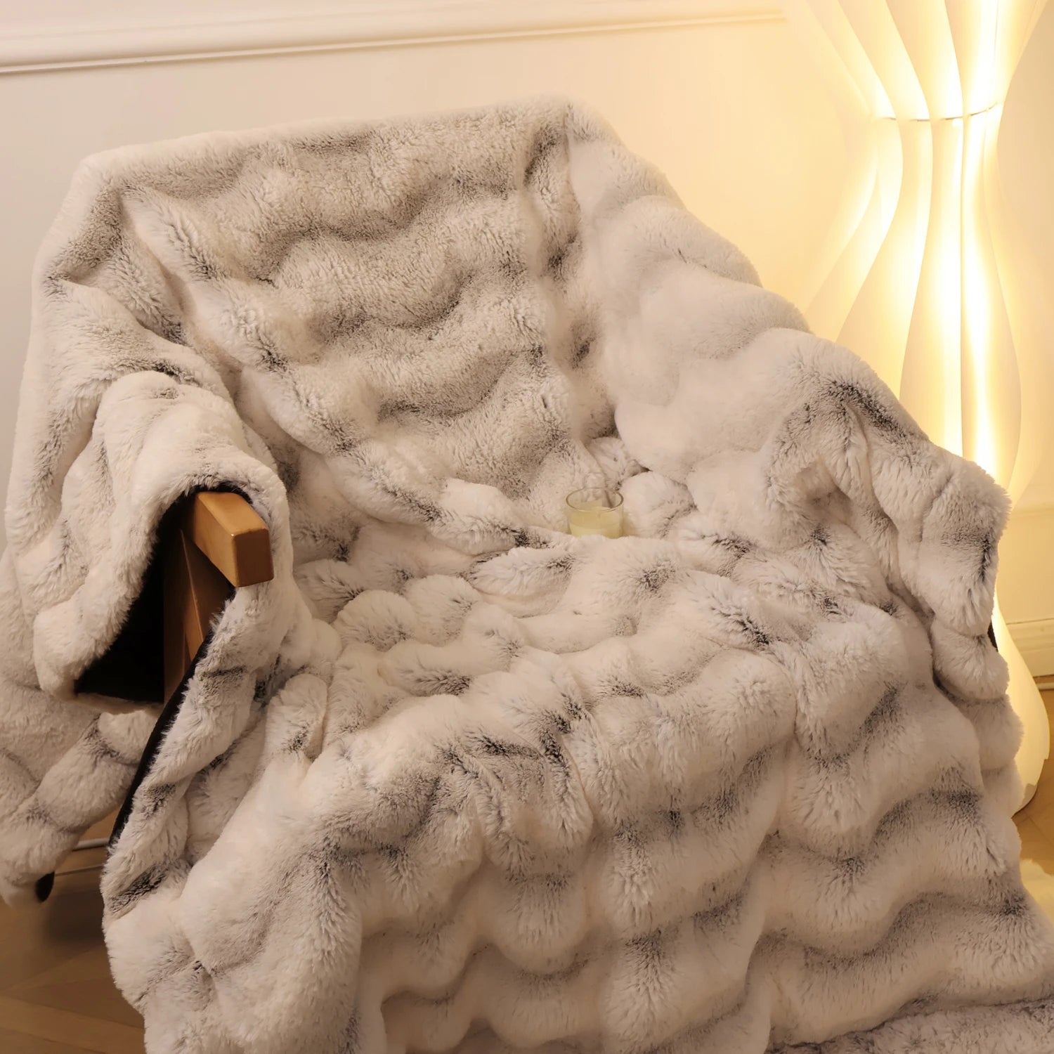 Rosekind Soft FAUX RABBIT Fleece Throw , Faux Fur Blanket