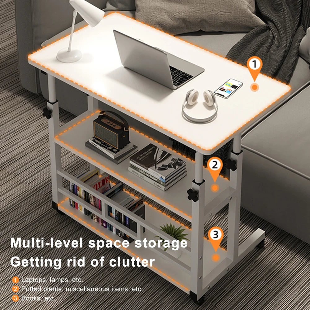 Multi-Layer Standing Desk Height Adjustable Wooden Computer Desk Workstation Work Table