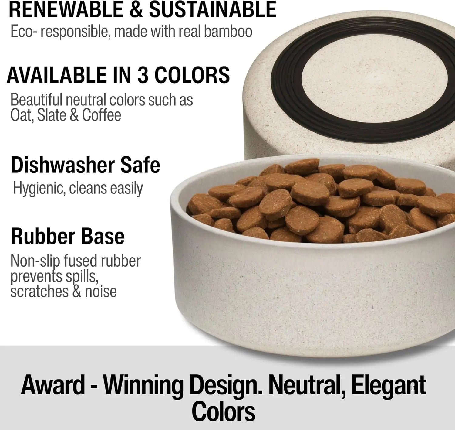 Eco-Friendly Bamboo , Dishwasher Safe, Medium Oat-Beige