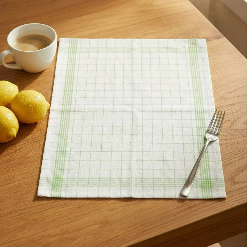 10pcs Classic Plaid Dish Towel Scouring Pad Soft Large Size Kitchen Towel Suitable for Bar and Kitchen Cleaning