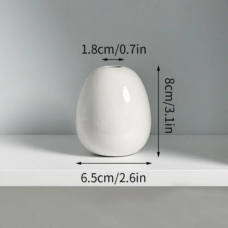 1-10PCS Mini Flower Vase Cute Rice Ball Ceramic Bud Vases Onigiri Hydroponic