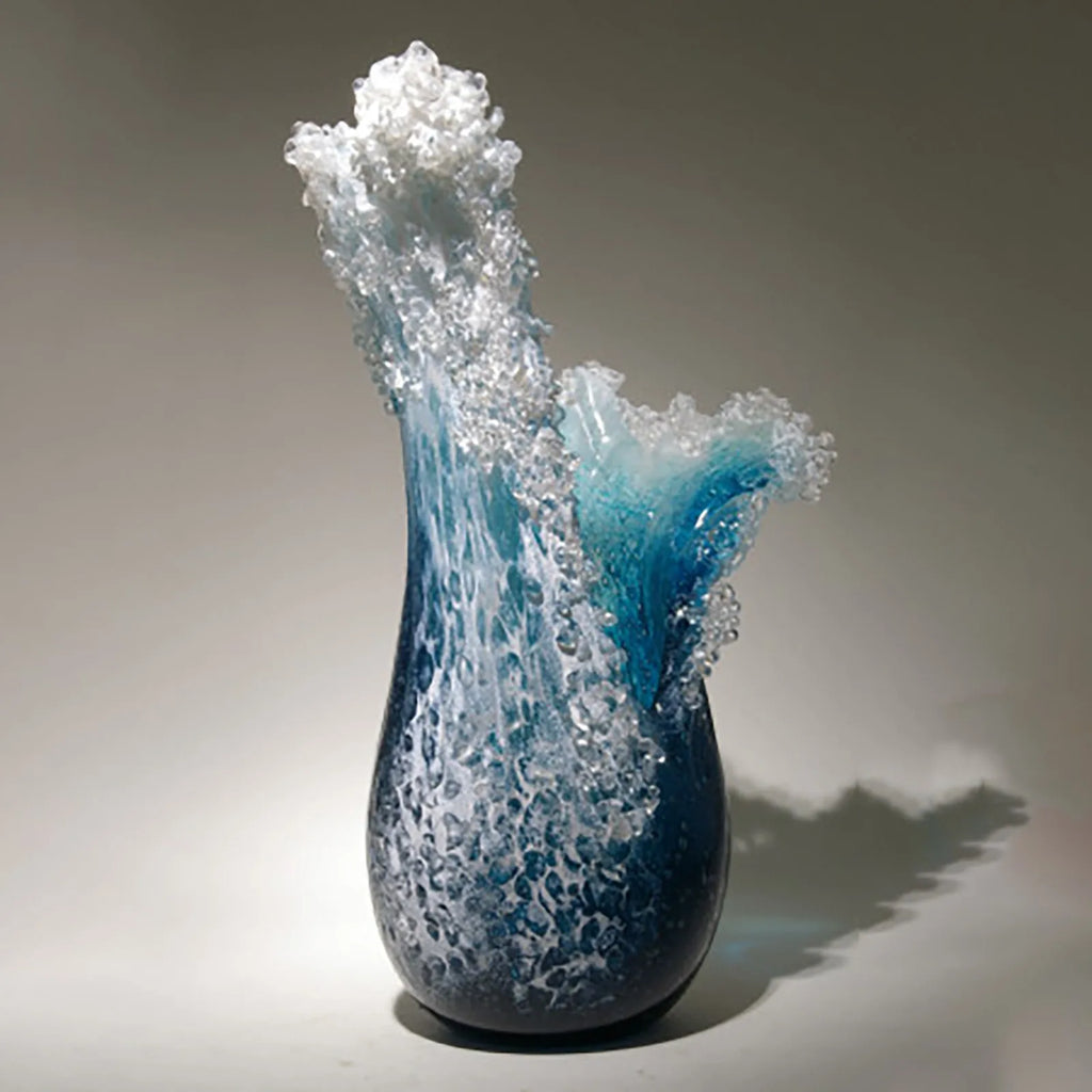Sea Wave Vase, Wavy Vase Resin Blue Wavy