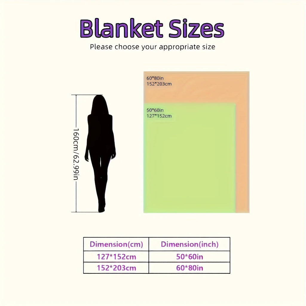 Cozy Plush Throw Blanket -  Comfortable Imitation Rabbit Hair Reversible Blanket Thermal Fleece Blanket Nap Blanket