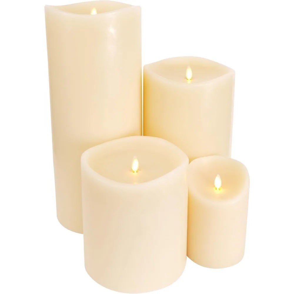 Grand Pillar Flameless LED Candle, Ivory 6.25 x 10.6, Battery Operated Real Wax with Timer, Moving Flame, Realistic Unscented