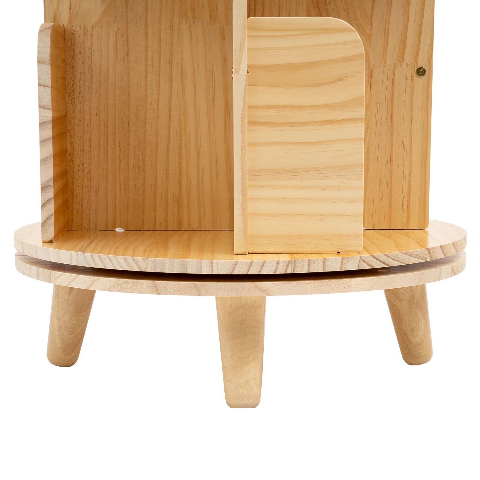 1/2/3/4/5/6 Tier Wooden Bookcase Rotatable Floor Stand Multifunctional Showcase Organizer