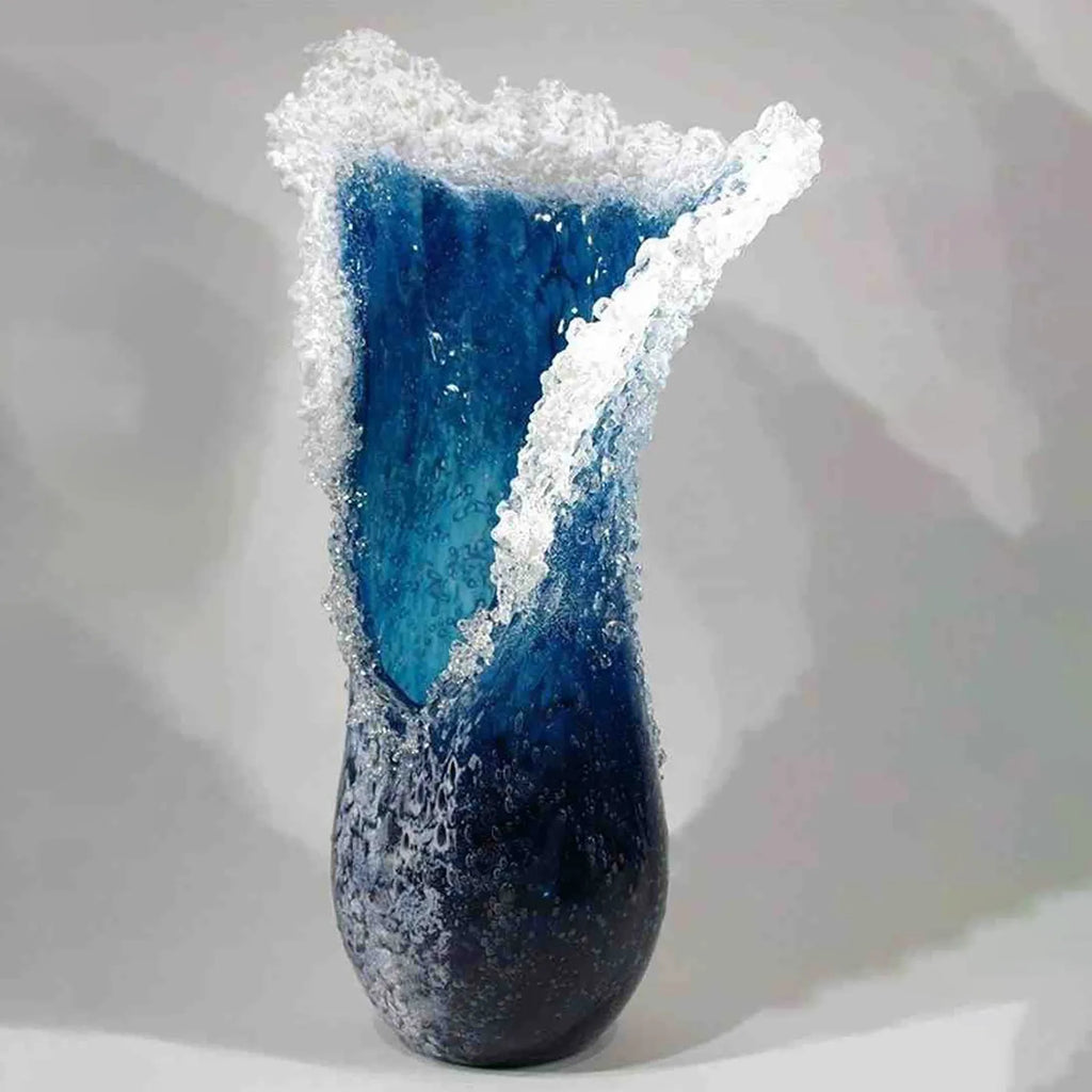 Sea Wave Vase, Wavy Vase Resin Blue Wavy