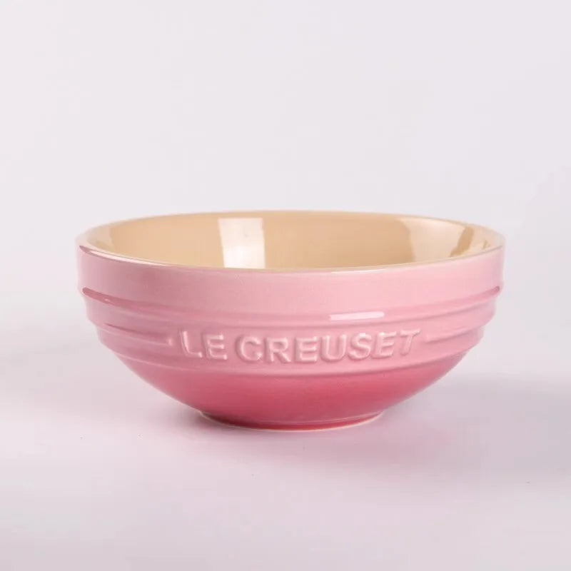 Le Creuset Cool Color Cerc Bowl for Salad Soup Noodles Fruit Rice round Multifunctional Dining Utensils French Sle Daily