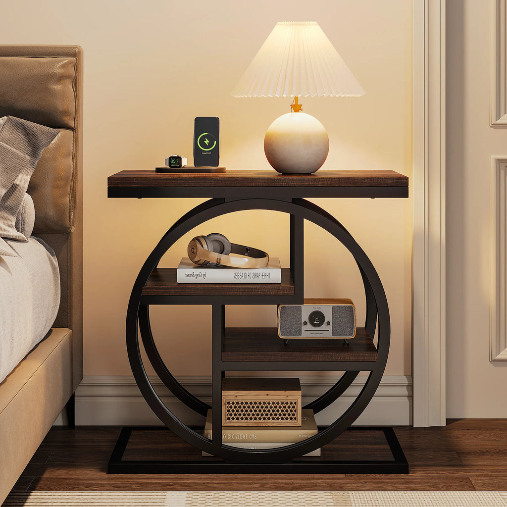 Tribesigns End Table , 4-Tier Narrow