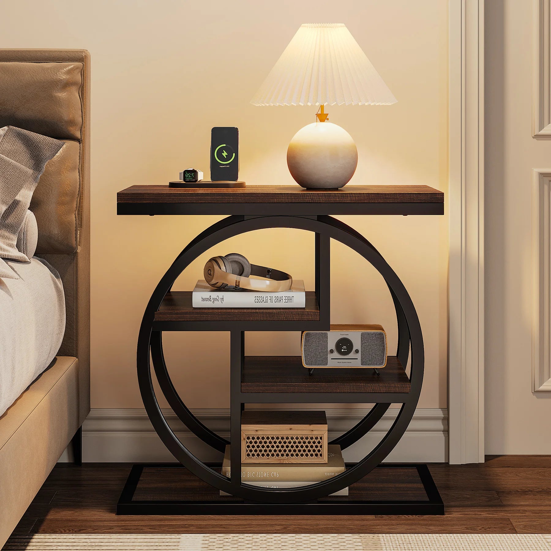 Tribesigns End Table , 4-Tier Narrow