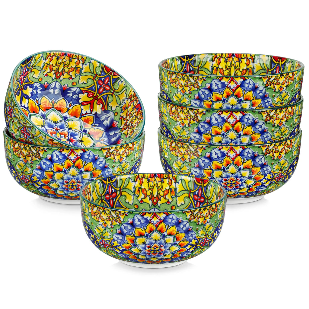 vancasso 6/12 Piece Cereal Bowls Set 28 Oz Bohemian style for Salad/Pasta/Rice/Oatmeal/Fruit/Cereal for  6