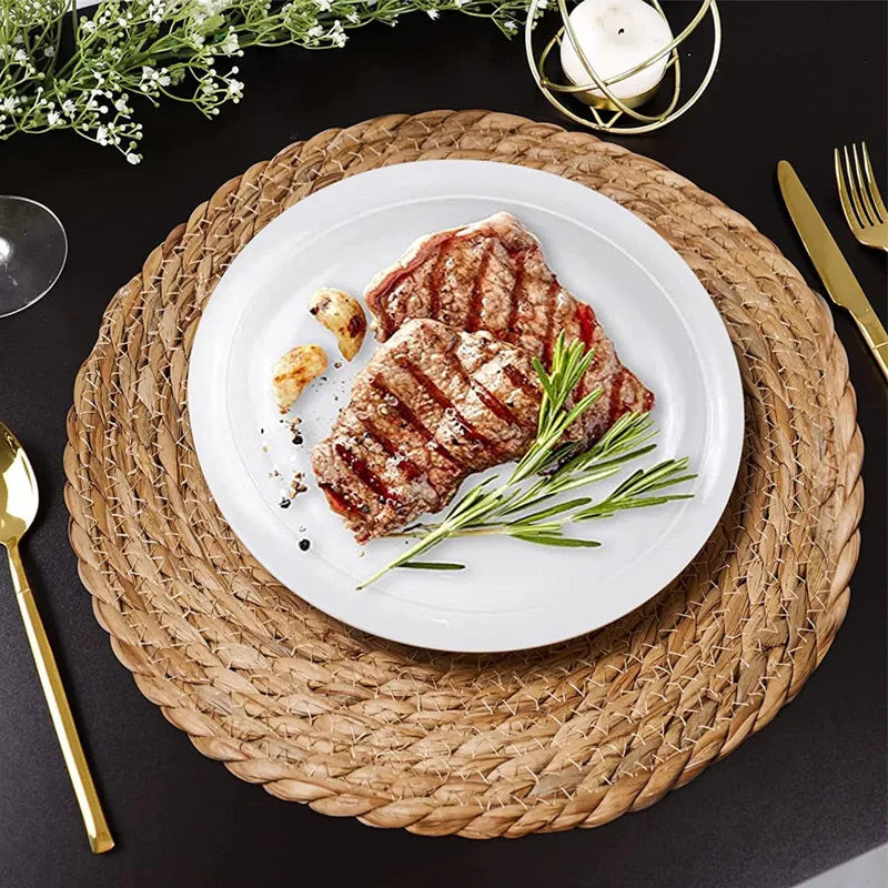 Pot Mats Handwoven Rattan Placemats Round Heat Insulation Mats Natural Woven