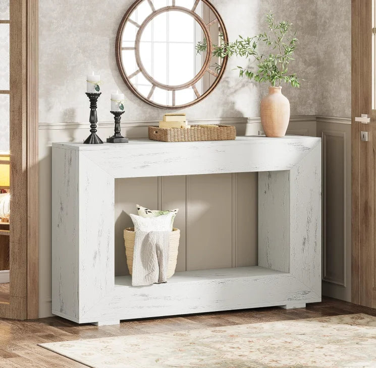 Tribesigns 47" Farmhouse Console Table with Storage,